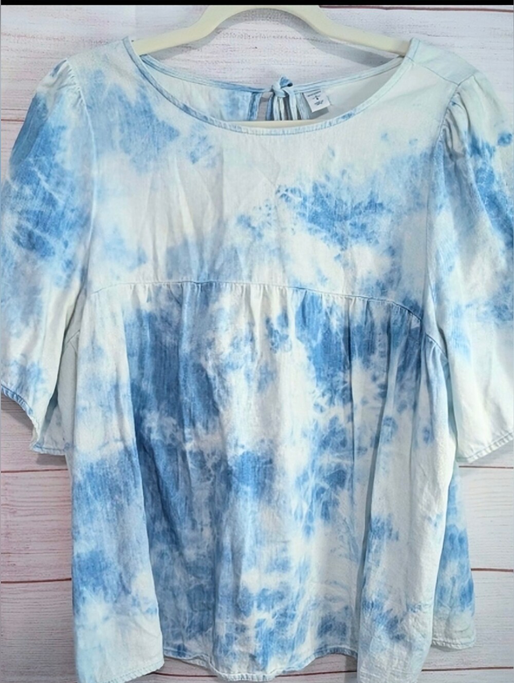 Nwot Old Navy Light Blue Tie-Dye Peplum Tunic Size Large
